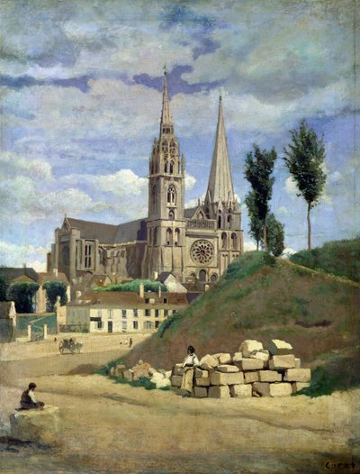 Kathedraal van Chartres, 1830 door Jean Baptiste Camille Corot